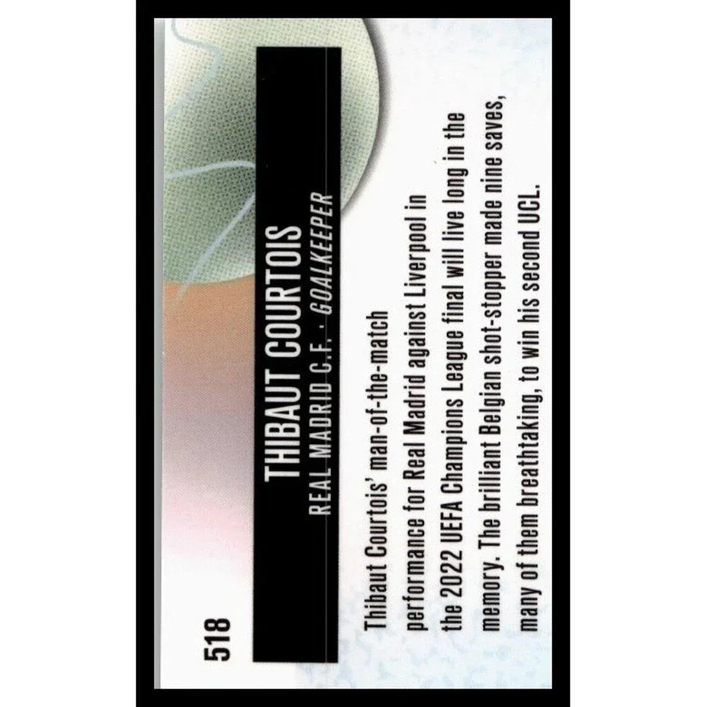 2026 Topps Finest Thibaut Courtois #518 Real Madrid CF Rare